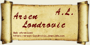 Arsen Londrović vizit kartica